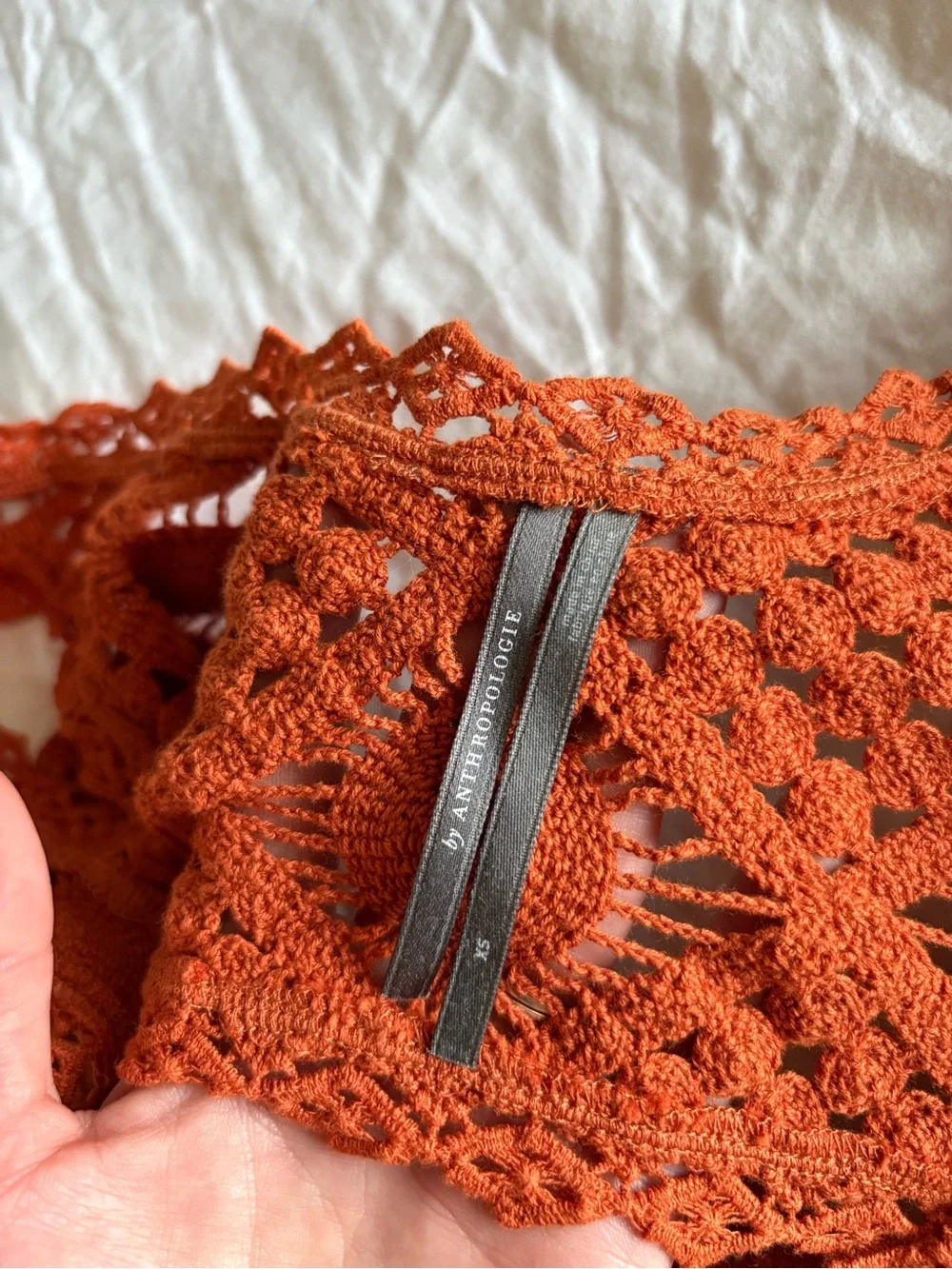 Crochet Crop Tank Top Orange by Anthropologie